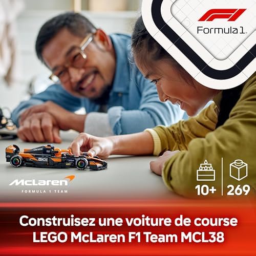 Speed Champions Voiture F1 McLaren Team MCL38 - Jeu de Construction avec véhicule de Course - Minifigurine Collector de Pilote de Formule 1 - Maquette pour garçons et Filles dès 10 Ans 77251