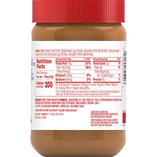 JIF SIMPLY JIF CREAMY PEANUT BUTTER, 27.3 OUNCES (PACK 10)