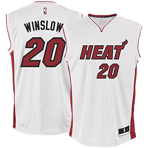 Justise Winslow Miami Heat #20 White Home Replica Jersey (Medium 10/12)