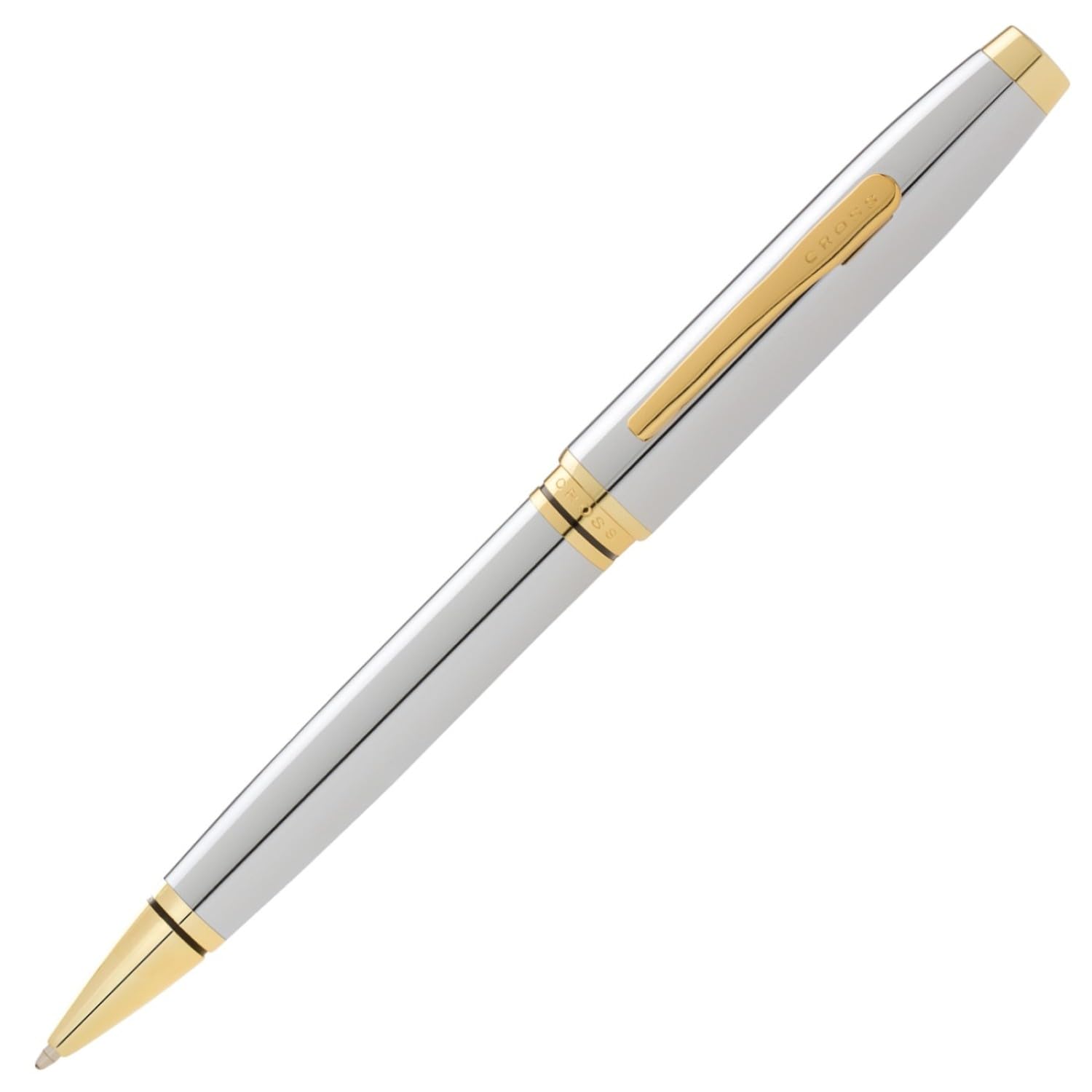 Cross Coventry Ballpoint Pen M Line Width Chrome Gold Gift Boxed