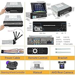 Podofo Single Din Apple Carplay Car Stereo with