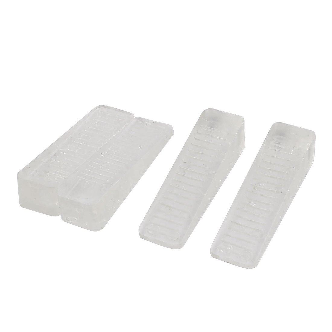 sourcing map Rubber Home Office Door Stop Stoppers Block Wedge Doorstops 4pcs Clear