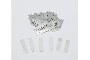 NIONSUPPLY 50pcs 0.2*8*40mm H type T type Nickel Plated Steel Strips Sheet Soldering Tabs for DIY 18650 Lithium Battery Pack, Battery Connector Tab Battery Cell Spot Welding Welder (0.2*8*40mm H type)