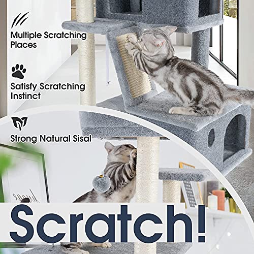 rabbitgoo Cat Tree Cat Tower, 73" Tall Cat Trees for Indoor Cats, Multi