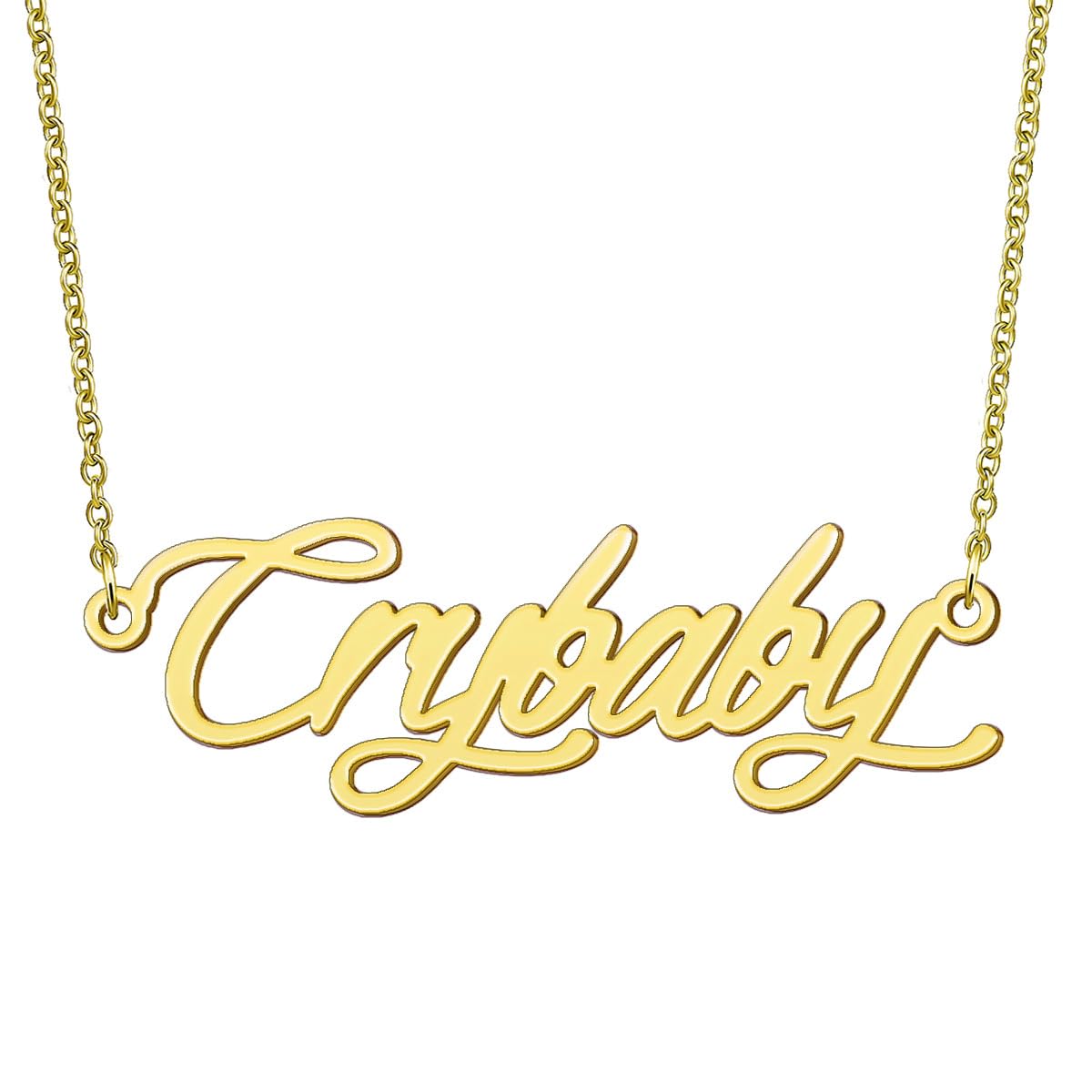 BYBWBL Crybaby Name Pendant Necklace 18k Gold