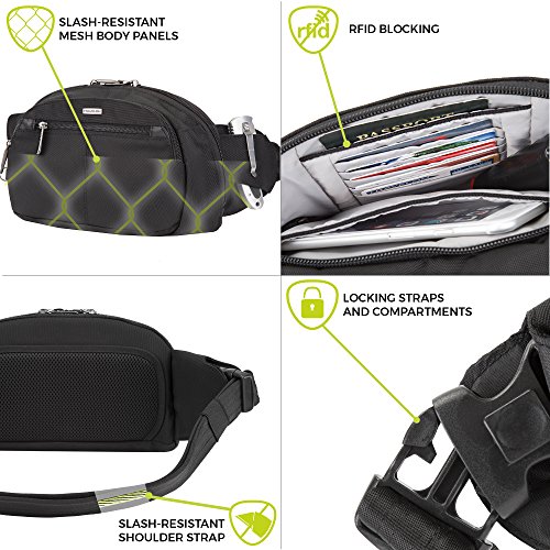 Travelon AntiTheft Concealed Carry Waist Pack, Black, One Size