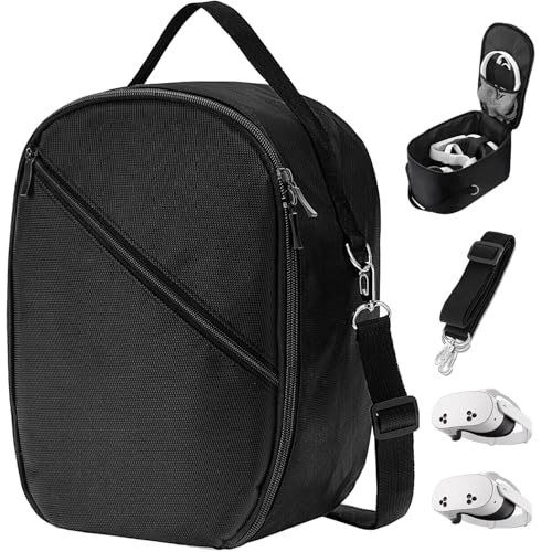 OIUBJDA Transporte compatible Meta Quest/Quest 3/Quest 2/Quest Pro VR,Bolsa para Gafas VR,Meta Quest Caja protectora,Estuche de Viaje protege y la lente