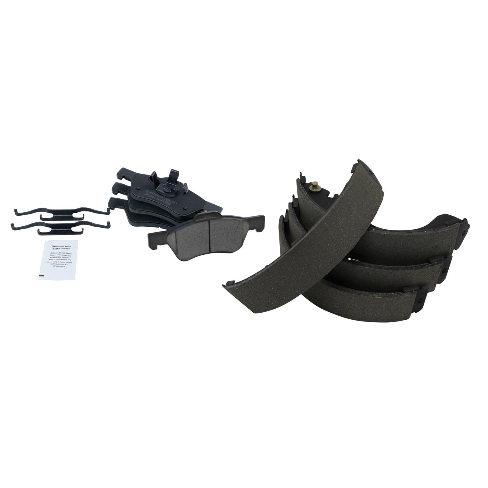 TRQ Front and Rear Brake Pads Ceramic Hardware Compatible with 2005-2007 Ford Escape 2005-2008 Mazda Tribute 2005-2007 Mercury Mariner Image