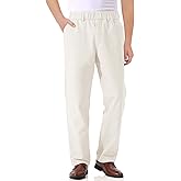 Haloumoning Boys Elastic Waist Pants Kids Uniform School Cotton Twill Trousers with Pockets 5-14 Years