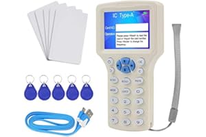 OBO HANDS RFID NFC 10 Frequency USB Card Copier Reader Writer Duplicator Programmer for IC Cards and All 125KHz Cards Decoder+10pcs UID/T5577 Writable Changeable Tags Cards