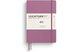 LEUCHTTURM1917 - Notebook Hardcover Medium A5-411 Numbered Pages for Writing and Journaling (Dusty Rose, Dotted)