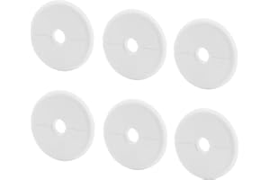 Oedema Split Flange ABS Escutcheon Plate White Pipe Flange, Fits 0.39"/10mm Diameter Pipe Plumbing Supplies, Faucet, Shower Flange, Pack of 6