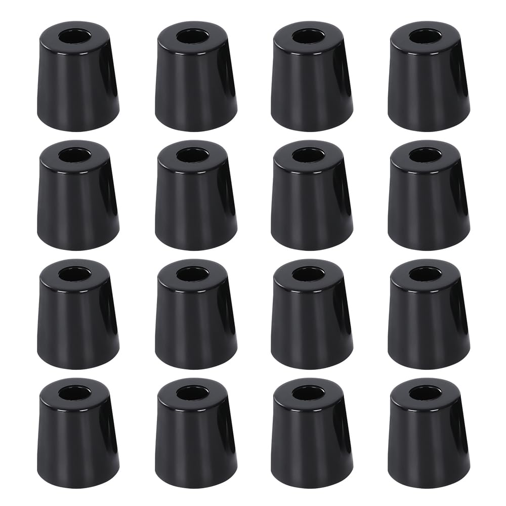Leliafleury 16 Pcs Rubber Feet Pads Black Rubber Furniture Feet Non Slip Tapered Bumper Pads for Cabinet Tables Chairs Couches Chopping Boards (29 x 21 x 20mm)