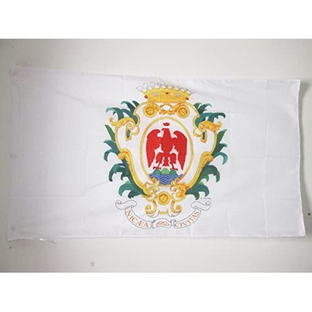 AZ FLAG - Citty of Nice Flag - 2x3 Ft - Nice Banner with Sleeve - 100% Polyester - Fade Resistant - Vivid Colors - 2' x 3' Feet - 90x60 Cm