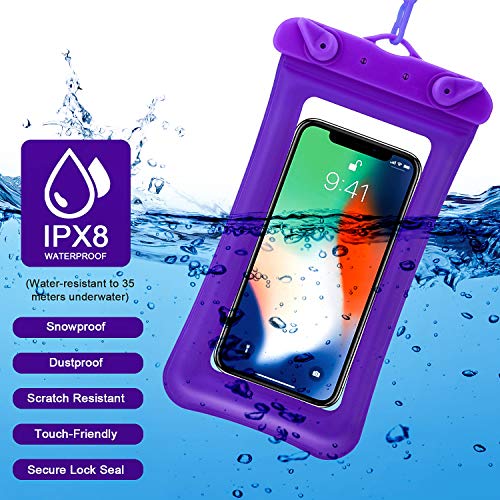 6 Piece Floatable Waterproof Phone Pouch Floating Waterproof Cell Phone