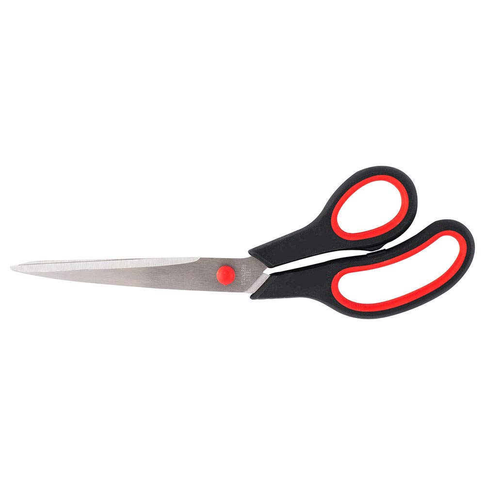 D.RECT Multipurpose Scissors 25cm – Extra Long Stainless Steel Blades – Comfortable Soft Handle – for Office, Craft, Home
