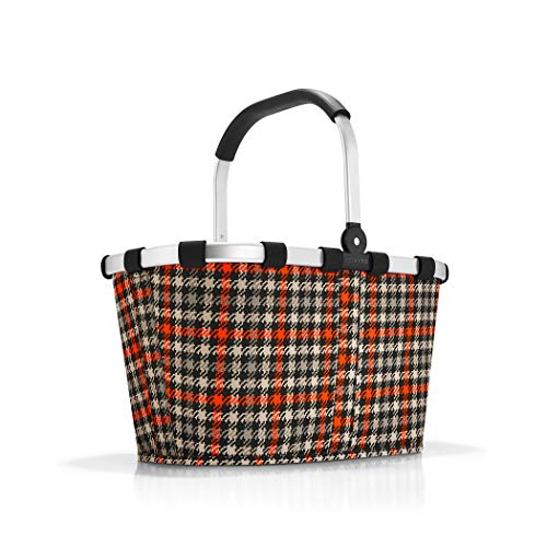reisenthel Carrybag Fabric Picnic Tote, Sturdy Lightweight Basket for Shopping and Storage, Glencheck Red