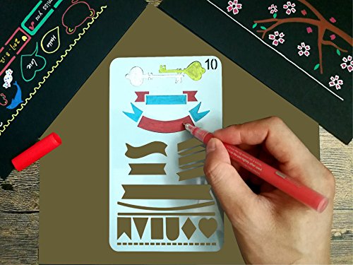 image for Wocst 20 Pieces 4x7 Inch Bullet Journal Stencil Set Plastic Planner St