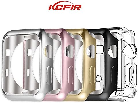 Apple Watch Case 42mm And 38mm,KCFIR Plated TPU Scratch-resistant Flexible Case Slim Lightweight Protective Bumper Cover for Apple Watch Series 1, Series 2 (42mm black)