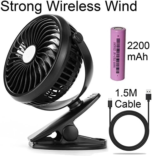 USB Kids Buggy Clip on Fan 2018 New Pram Stroller For Pushchair, Baby Crib,1x2200mah Rechargeable Battery, Less than 5mm (0.2 inch) Mesh, Blocking Child Fingers Safety Stepless Variable Speed
