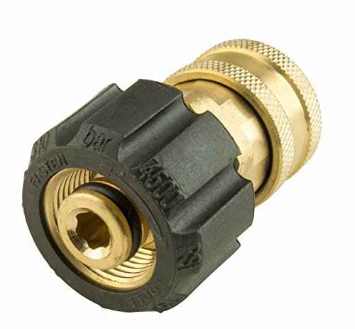 Erie Tools Pressure Washer Twist Connect M22 X 3/8" Quick Disconnect 4500PSI High Pressure Brass Fitting with 300&deg; F Max Temp