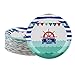 Disposable Plates - 80-Count Paper Plates, Nautical Themed Baby Shower Party Supplies for Appetizer, Lunch, Dinner, and Dessert, 9 x 9 Inches
