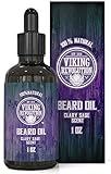 Beard Oil Conditioner - All Natural Clary Sage Scent with Organic Argan & Jojoba Oils - Promotes Beard Growth - Softens & Strengthens Beards and Mustaches for Men (1 Pack)