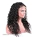 Suerkeep Human Hair Water Wave Wigs Lace Front 150% Density Glueless Virgin Brazilian Natural Hairline Water Curly Lace Frontal Wigs with Baby Hair (12inch, Natural Color)
