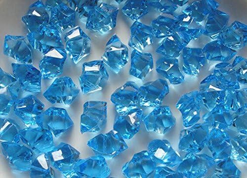 Demoon- Rocks-Acrylic Clear Colored Ice Rock Cubes 300g/bag, Vase Filler or Table Decorating Idea (blue)