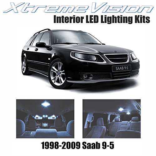 XtremeVision Saab 9-5 1998-2009 (14 Pieces) Cool White Premium Interior LED Kit Package + Installation Tool