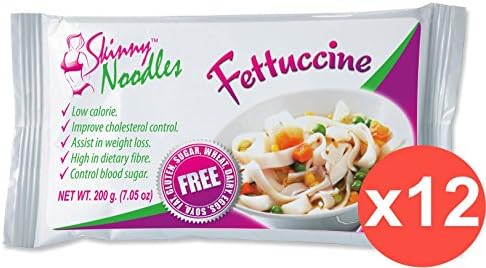 Pack of 12 Skinny Noodles Fettuccine 200g, Shirataki, Konjac, Slim, Low Carb