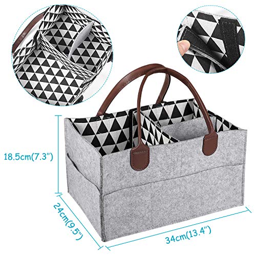 Baby Diaper Caddy - Nursery Caddy Organizer Basket | Portable Diaper Caddy with Changing Pad | Car Travel Bag Storage Bin | Newborn Registry Must Haves for Toys, Burp Cloths, Pacifiers, Creams, Wipes