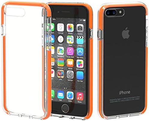 iPhone 7 iPhone 8 Compatible Case, Krab Kase Soft TPU&amp;TPE Made Case, Ultra Clear Impact-proof, Corner Reinforced Protection, Shock Absorption, Finger Print Proof Case (Orang)