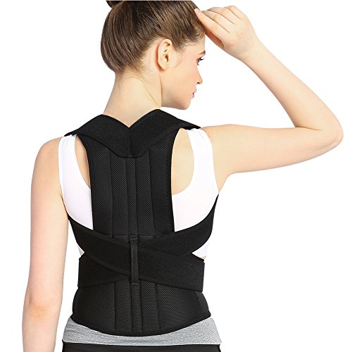 Posture Corrector Back Brace Support Belts for Upper Back Pain Relief, Adjustable Size with Waist Support Wide Straps Comfortable for Men Women(0 =Waist 26