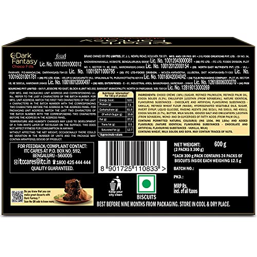 Sunfeast-Dark-Fantasy-Choco-Fills-600-g Sunfeast Dark Fantasy Choco Fills, 600g, Original Filled Cookies with Choco Crème