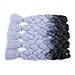 MSHAIR Ombre Jumbo Braiding Hair Extension Synthetic Kanekalon Fiber for Twist Braiding Hair Black Silver Gray Color 24 Inch 5 Pieces/lot