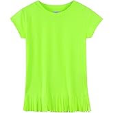 Noomelfish Girls Short Sleeve Fringe T-Shirts Soft Jersey Cotton Tee Tops (3-12 Years)