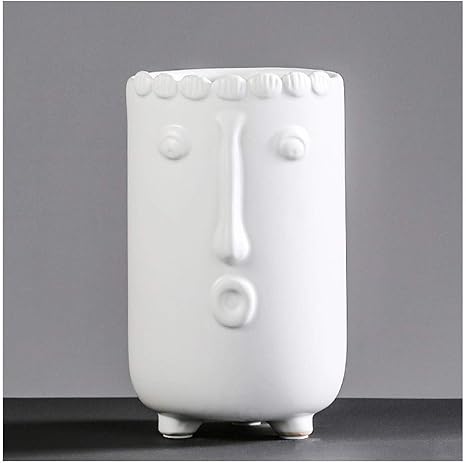 Amazon 花瓶 セラミック花瓶クリエイティブフェイス花花瓶の装飾北欧リビングルームのベッドルームの装飾は 花のイラスト花瓶を干し 花飾り花瓶 Color White サイズ B 花器 インテリアボウル オンライン通販