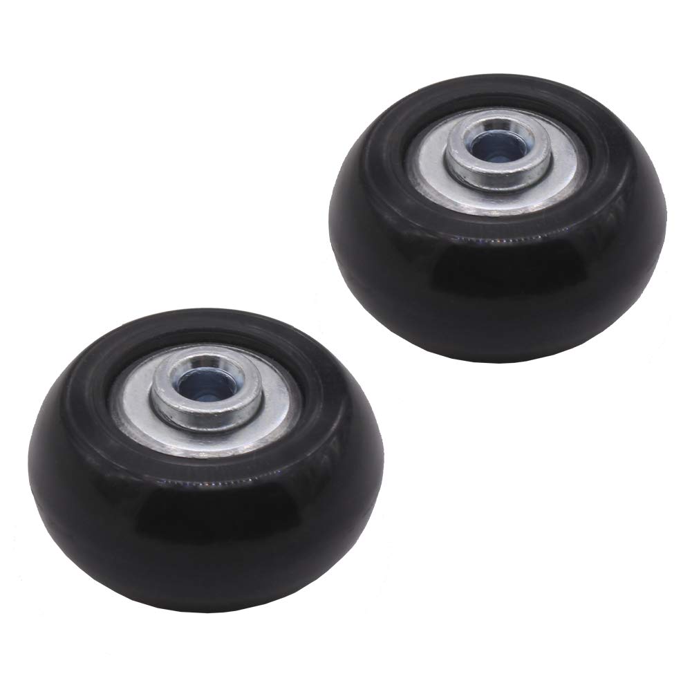 Leen4You Luggage Suitcase Replacement Wheels with Screws Axles Repair Tool for Luggage Suitcase Trolley,Skate Replacement Wheels Black (Pack of 2) (40mm x 18mm x 6mm)