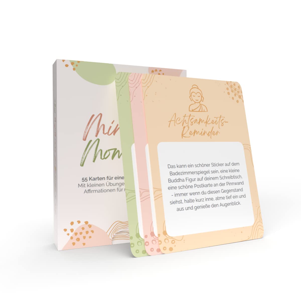 metaFox Mindful Moments becoming - 55 Mindfulness Cards with Daily Affirmations and Meditation Activities - Use as Self Care Cards, Affirmation Cards and for Mindful Exercises (German)