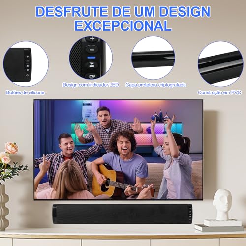 Caixa Home Theater para Parede com Controle Remoto, Barra de Som BS-41 para TV, Soundbar Home Theater Caixa, Bluetooth Soundbar, Bluetooth 5.0