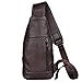 Full Grain Leather Crossbody Sling Bag Chest Backpack Outdoor Travel Hiking Sports Daypacks