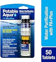 Potable Aqua Water Purification Tablets With PA Plus - Two 50 count Bottles