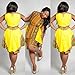 Lookatool Women Vintage Traditional African Dress O-Neck Sleeveless Party Dress (S, Yellow)