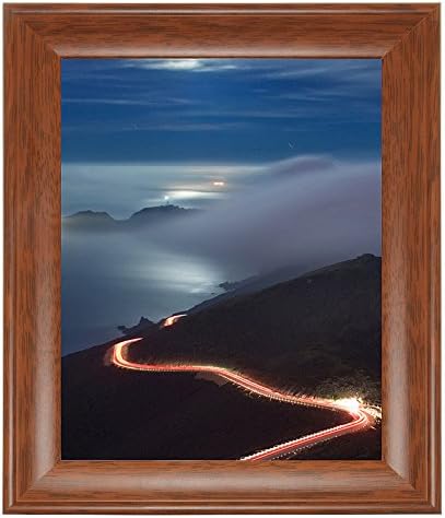 THSpow 8 by 10 Inch Picture Frame Brown 100% Solid Wood Photo Frame for Desktop or Wall Display
