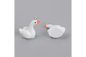 10pcs Mini Swan Resin Charm Pendants Cute 3D Mini Swan Animal Dangle Charms for DIY Jewelry Making Earring Necklace Keychains