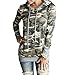 THANTH Women’s Camouflage Print Long Sleeve Pullover Hooded Sweatshirt with Pockets M