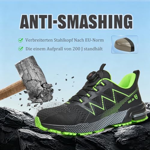 Safety Shoes for Men Women Lightweight Breathable Sneakers Work with Steel Toe Non-Slip Comfortable Safety Footwear