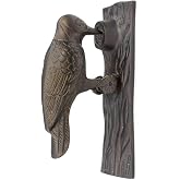 Renovators Supply Manufacturing Solid Brass Woodpecker Door Knocker, 6.5" in Antique Brass Finish with Mounting Hardware
