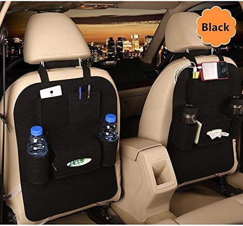 Lyxuan Car Seat Organizer Hanger, Multi Pocket Auto Styling Storage Cover Seat Holder Protector for Children Kick Waterproof &amp; Dustproof, Black